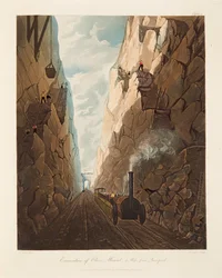 Ausgrabung des Olive Mount, 4 Meilen von Liverpool, 1831