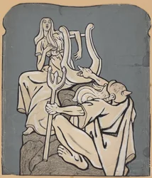 Zu Heinrich Heines hundertstem Geburtstag - Modell eines Heine-Denkmals; Simplicissimus IV/38, 1899