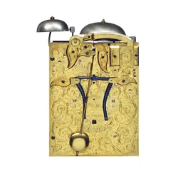 Detail einer Queen Anne Schlaguhr mit Viertelstundenrepetition, Nr. 376, ca. 1705