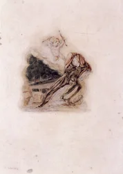 Amor und Liebhaber beklagen den Tod eines geliebten Menschen, ca. 1802-1857