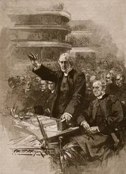 Der Erzbischof von Canterbury bei der Demonstration in der Royal Albert Hall, 1893, Illustration aus 