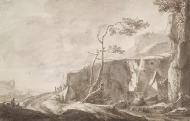 Felsige Landschaft mit Bach