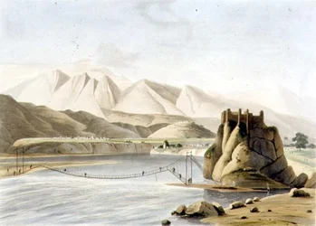 Die Seilbrücke in Sirinagur, Tafel XXIII aus Teil 6 von 