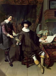 Constantijn Huygens (1596-1687) und sein Schreiber, 1627