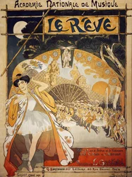 Plakat für Le Reve, Ballett von Alfred-Edouard Blau und Joseph Hansen, Musik von Leon Gastinel, Academie Nationale de Musique, Paris, veröffentlicht von Hartmann, Paris