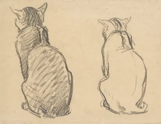 Zwei Studien einer Katze, frühes 20. Jahrhundert
