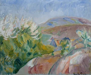 Frühling mit weißem Obstbaum