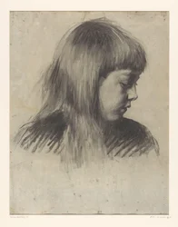 Mädchenkopf, nach rechts blickend