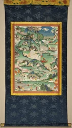 Eine Szene aus dem Leben von Milarepa (Thangka)