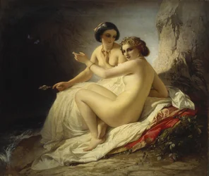 Zwei Mädchen in einer Grotte, 1859