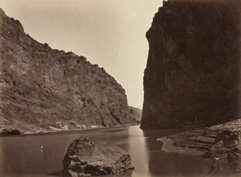 Black Cañon, Colorado River, Blick flussabwärts nahe Lager 7, 1871