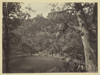 Blick auf den Apache-See, Sierra Blanca Range, Arizona