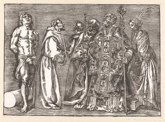 Sechs stehende Heilige