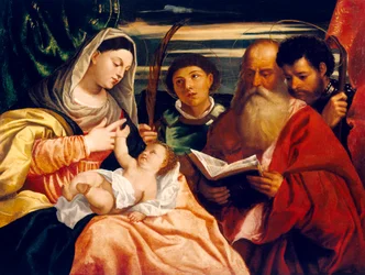 Madonna und Kind mit den Heiligen Stephanus, Hieronymus und Mauritius
