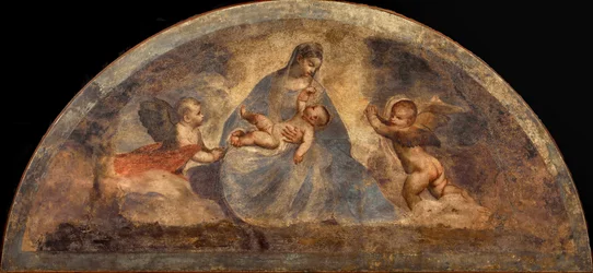 Madonna mit Kind und zwei Engeln