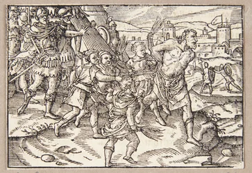 Die falskanischen Jungen peitschen ihren verräterischen Lehrer