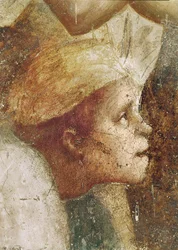 Kopf des Krüppels, aus „Der heilige Petrus heilt mit seinem Schatten“, ca. 1427 (Detail von 60321)