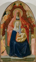 und Masolino: Heilige Anna, Jungfrau Maria und Jesuskind, fünf Engel