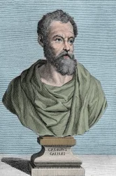 Porträt von Galileo Galilei genannt Galilei, italienischer Astronom (1564-1642) - Gravur von Tommaso Piroli (1752-1824) - Privatsammlung