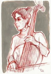 Fokussierter Cellospieler