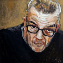 Mann mit Brille Gemälde
