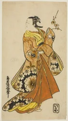 Der Schauspieler Nakamura Takesaburo I in einer Frauenrolle