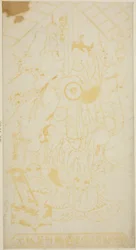 Die Schauspieler Tamazawa Saijiro I als Page Umezaburo und Segawa Kikunojo I als Oroku im Stück „Sazareishi Suehiro Genji“, aufgeführt im Nakamura-Theater im ersten Monat, 1744