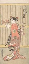 Der Schauspieler Yamashita Kinsaku in der Rolle von Mutsuhana, ca. 1767