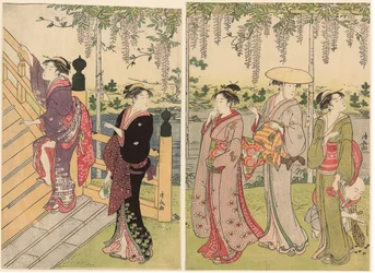 Bewunderung der Glyzinien am Kameido-Schrein