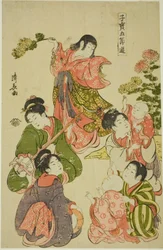 Chrysanthemenfest, aus der Serie "Kostbare Kinderspiele der fünf Feste (Kodakara gosetsu asobi)"