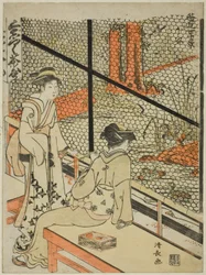 Shitaya, aus der Serie "Zehn Szenen von Teehäusern (Chamise jikkei)"