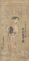 Der Schauspieler Nakamura Tomijuro in der Rolle von Sayohime verkleidet als Hanamasu, 1773