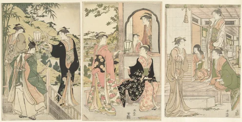 Yoshitsune bringt eine Serenade an Joruri Hime