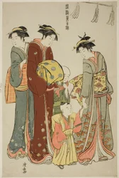 Junge, der zum ersten Mal Hakama trägt, aus der Serie "Ein Brokat östlicher Sitten (Fuzoku Azuma no nishiki)"