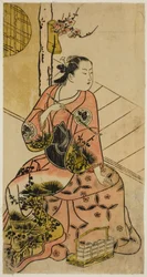 Der Schauspieler Sanjo Kantaro mit einer Pfeife