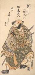 Der Schauspieler Nakamura Nakazo als Krieger