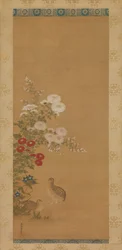 Wachtel und Herbstblumen, spätes 17. Jahrhundert