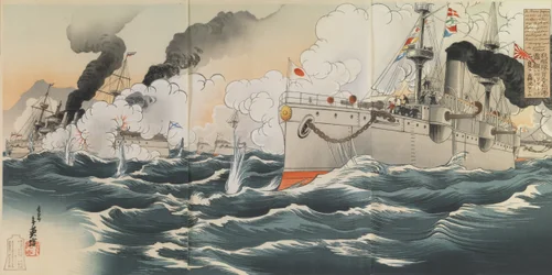 Großer Sieg: Unsere Flotte versenkte zwei russische Schiffe, die Waryag und Korietz, am 9. Februar