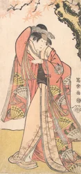 Schauspieler Sakakiyama Sangoro II als Michinagas Tochter Prinzessin Otae, 1794-75