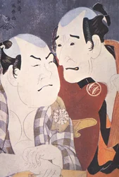 Japanische Schauspieler Nakamura Konozo und Nakajima Wadaemon