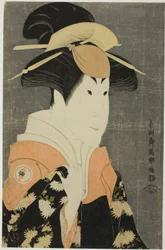 Der Schauspieler Segawa Tomisaburo II als Yadorigi, Ehefrau von Ogishi Kurando