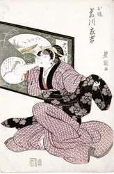 Der Schauspieler Fujikawa Tomokichi II als O-Kaji, veröffentlicht c.1811