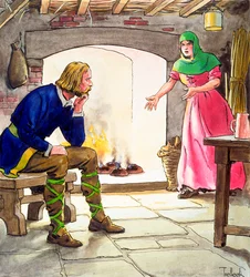 König Alfred verbrennt die Kuchen, um 1900