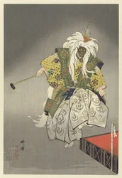 Acteurs im Noh-Theaterstück Kokaji (Honderd Noh spelen)