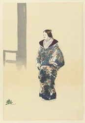 Schauspieler im Noh-Theaterstück Tomonaga