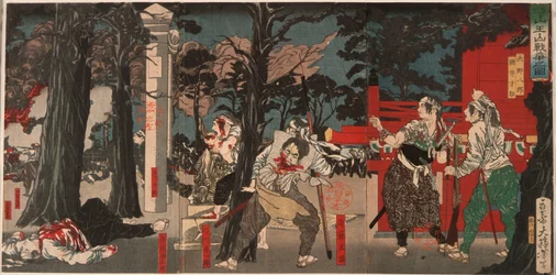 Die Schlacht am Sannō-Schrein beim Tōeizan-Tempel