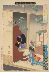 Die Fuchsfrau Kuzunoha verlässt ihr Kind