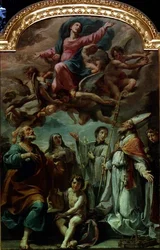 Madonna in Herrlichkeit mit Heiligen