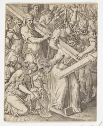 Christus trägt das Kreuz und das Wunder des Veronikatuchs