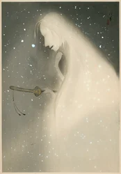 Geist einer Samurai-Frau mit einem Schwert